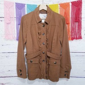 Anthro Tabitha Ruffle Theodora Utility Coat